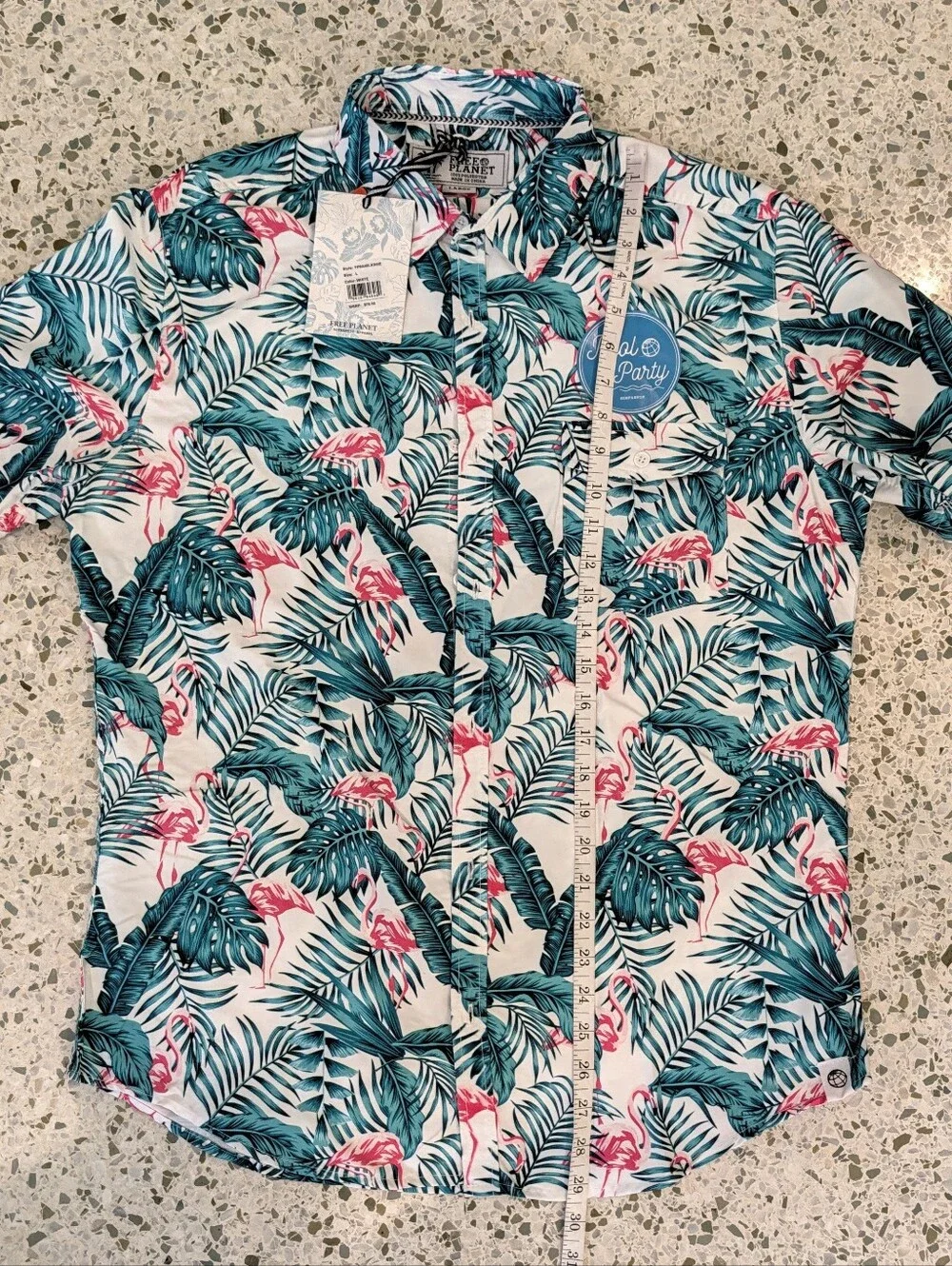 NWT Free Planet Men's 2 Piece Tropical Flamingo Surf & Swim Set
